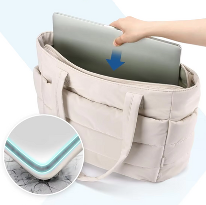 lightweight puffy tote bag
