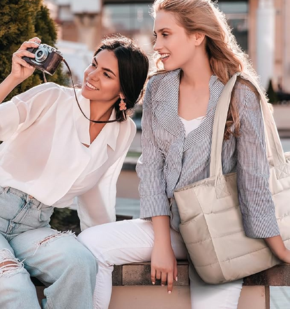 lightweight puffy tote bag